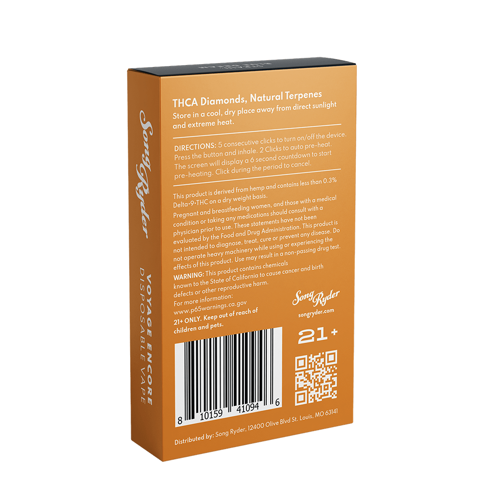 Voyage Encore THCA Disposable Vape - Song Ryder